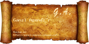 Ganzl Agenór névjegykártya